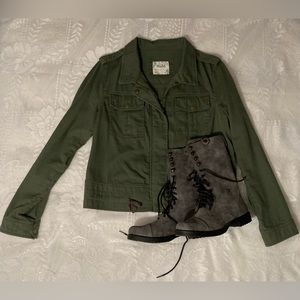 hello :) i am selling this dollhouse boots & military style jacket bundle
